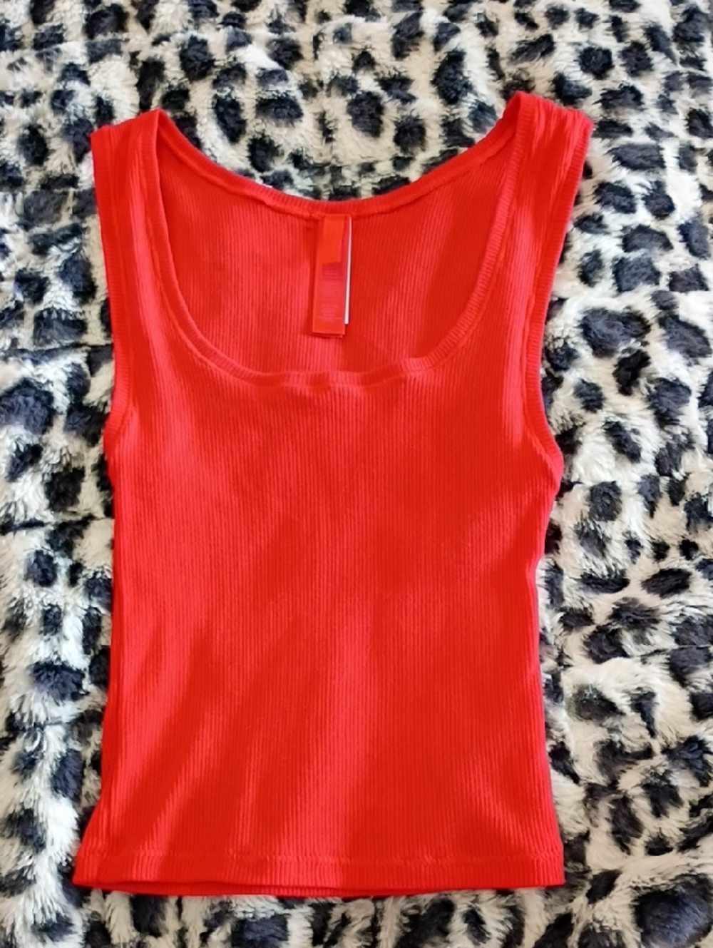 SKIMS Bright Red Ribbed Tank
